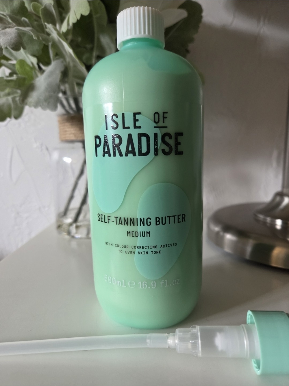 Isle of Paradise Self-Tanning Butter - Mint Green 16.9 Fl Oz Comes With Pump